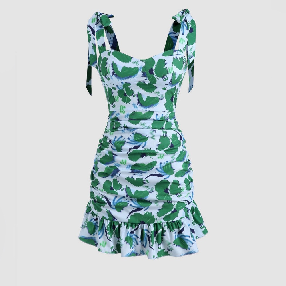 Mini dress with tie straps